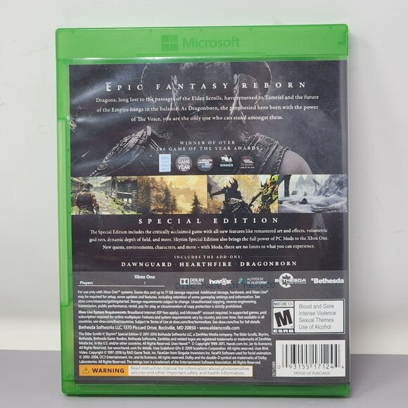 The Elder Scrolls V: Skyrim Special Edition Xbox One Game Untested - Picture 2 of 6